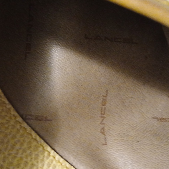 Lancel Paris~ Tan Crossbody Bag with Structured Design, Goldtone Accents - Picture 8 of 11